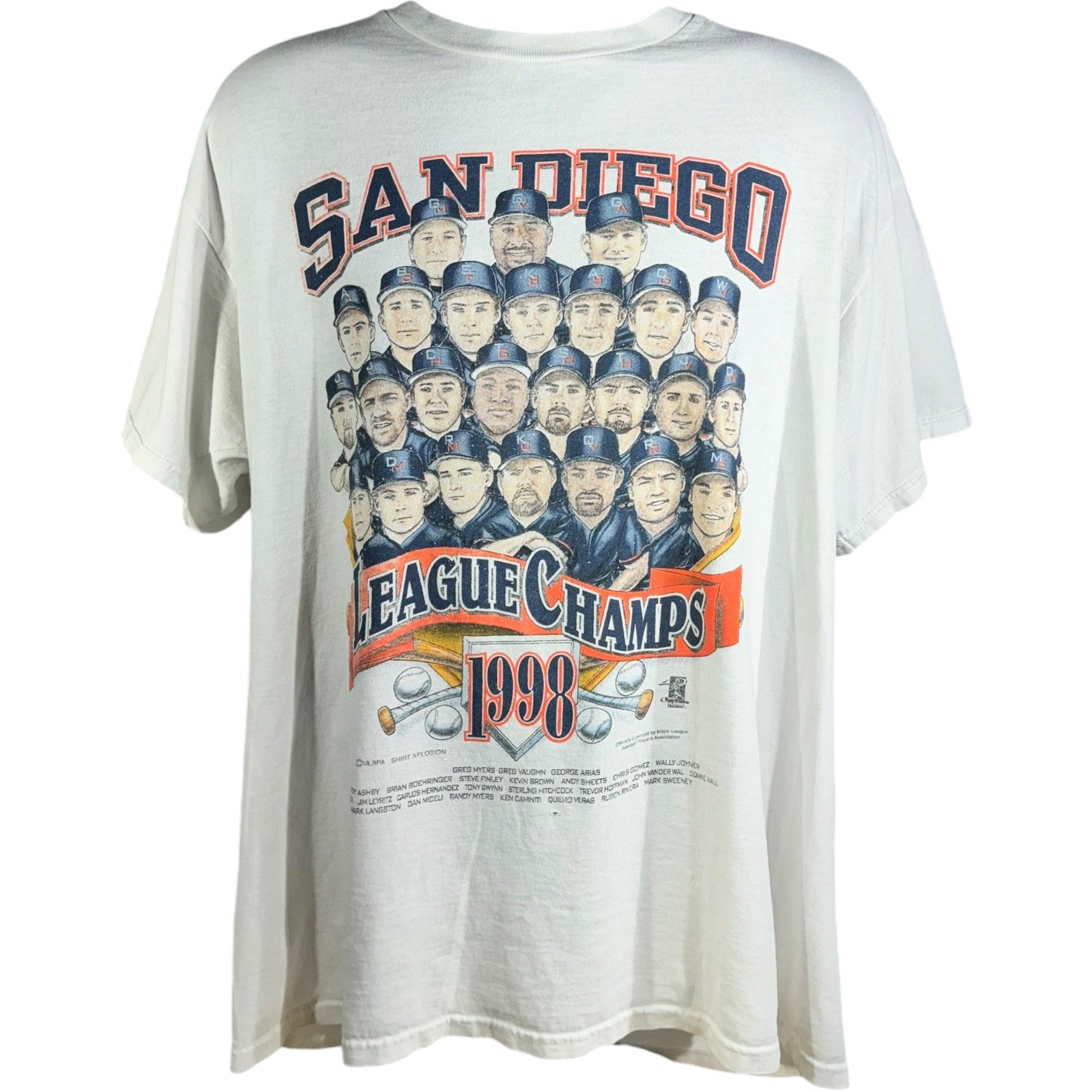 Vintage San Diego Padres League Champions Caricature Tee 1998