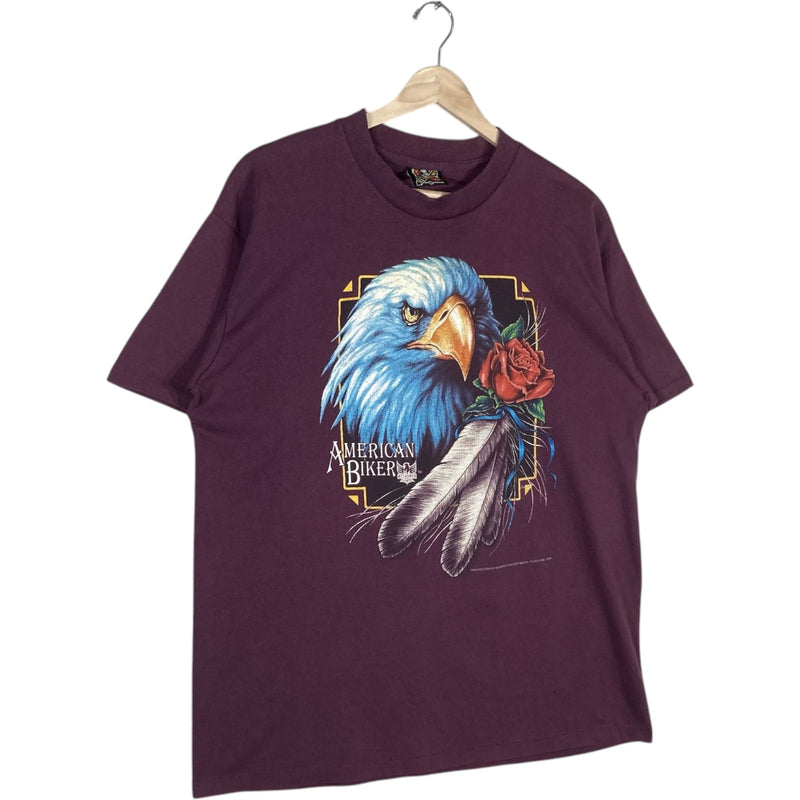 Vintage American Biker 3D Emblem Tee