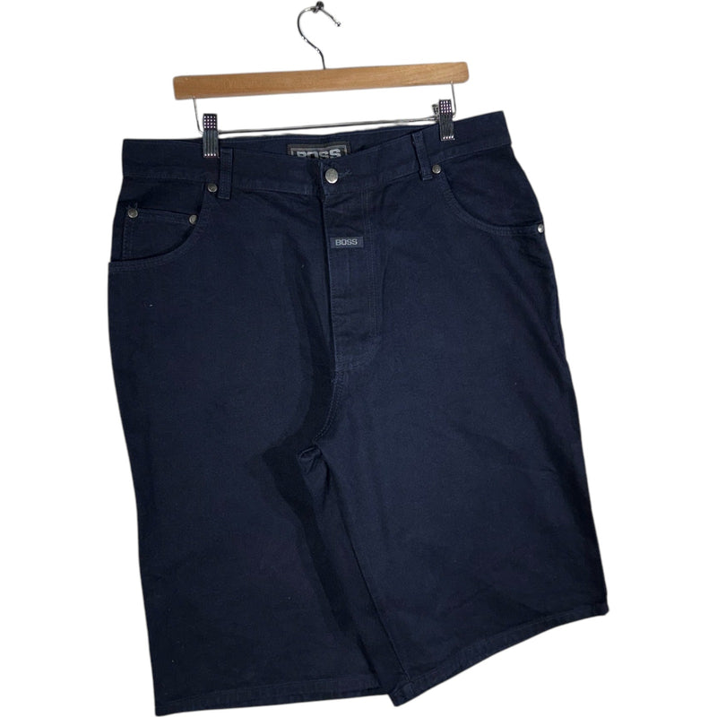 Vintage Boss Embroidered Denim Shorts 38 NWT
