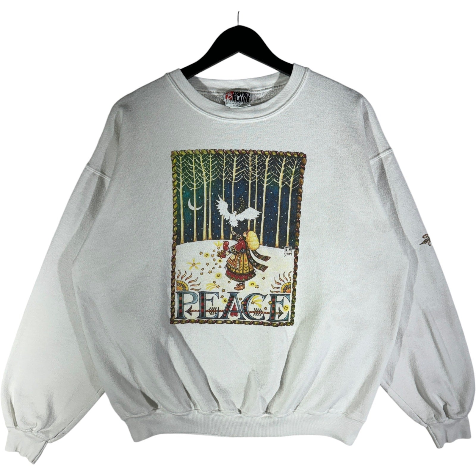 Vintage Stafford Blaine Design Peace Forest Art Crewneck