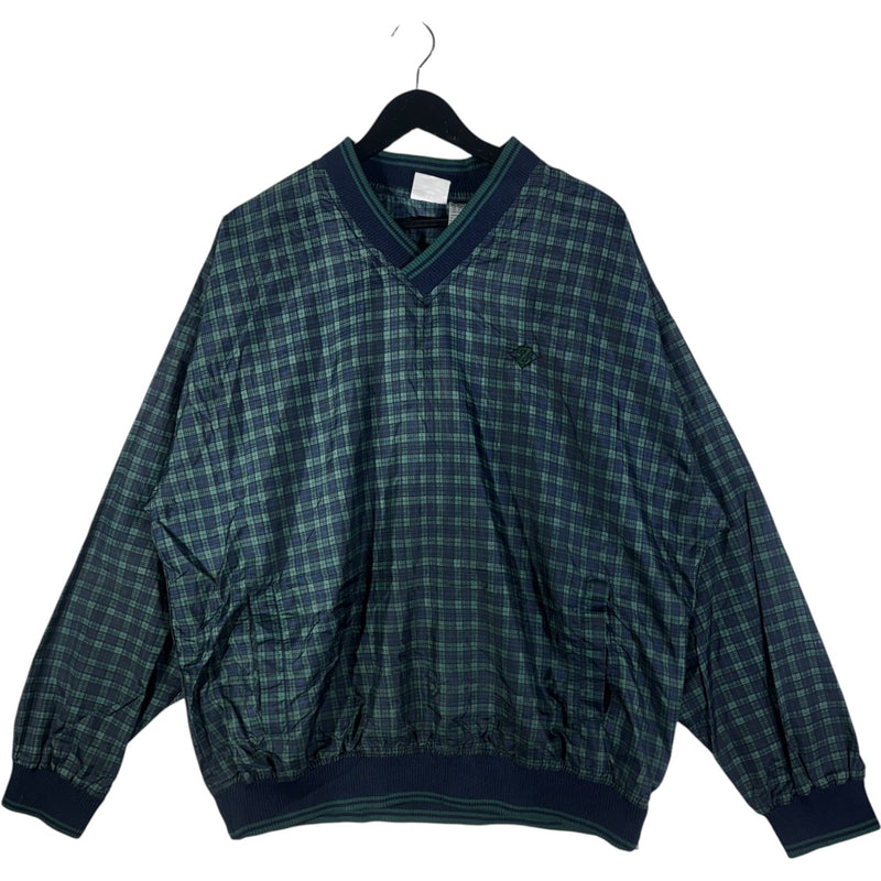 Vintage Jerzees Plaid V Neck Pullover Light Jacket