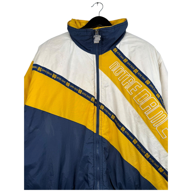 Vintage Notre Dame Colorblock Full Zip Bomber Jacket 90s