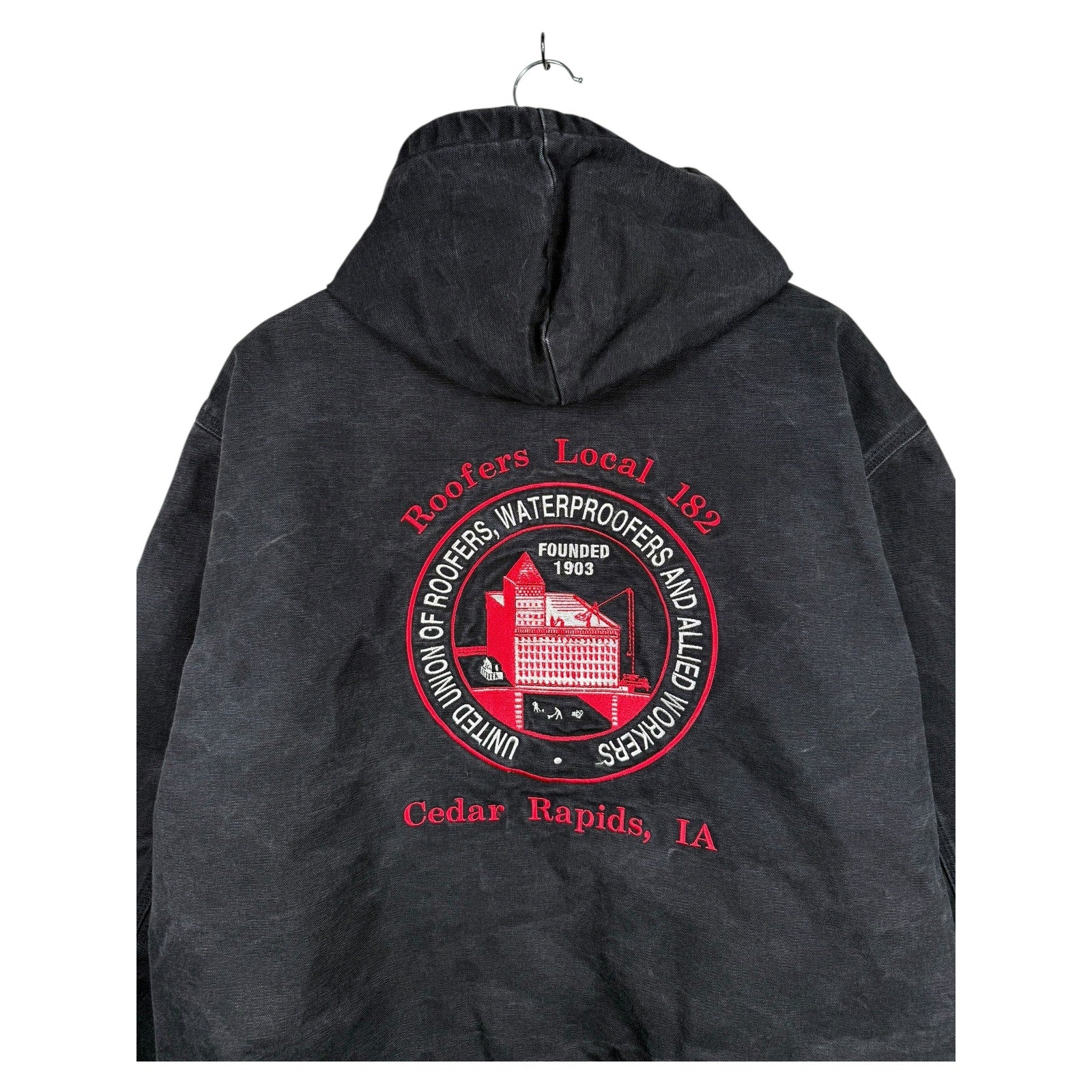 Vintage Carhartt Active Cedar Rapids LA Full Zip Hoodie