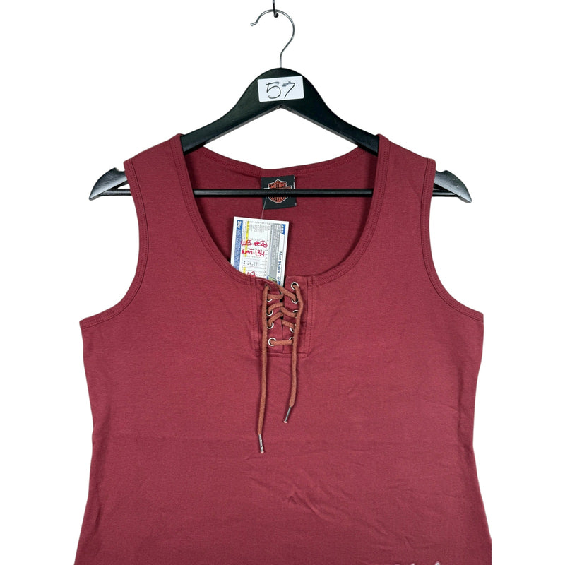 Vintage Harley Davidson Ozark Lace Up Tank Top
