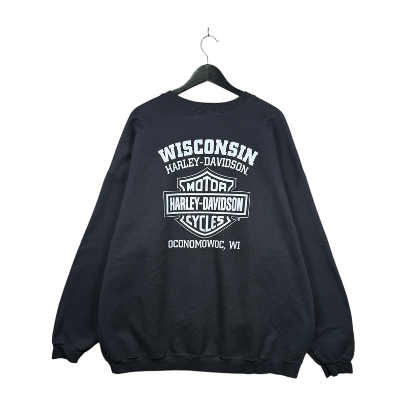 Vintage Harley Davidson Spell Out Wisconsin Crewneck