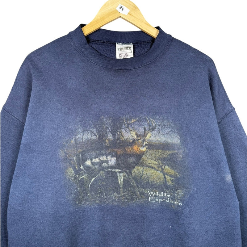 Vintage Wildlife Expedition Deer Graphic Crewneck