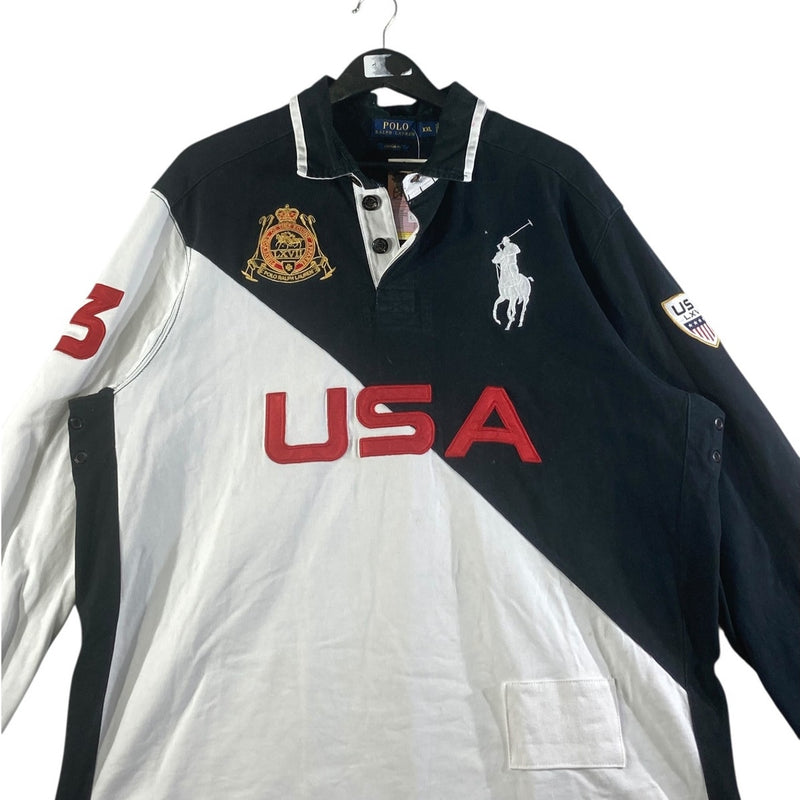Vintage Polo Ralph Lauren USA Big Pony Rugby Long Sleeve