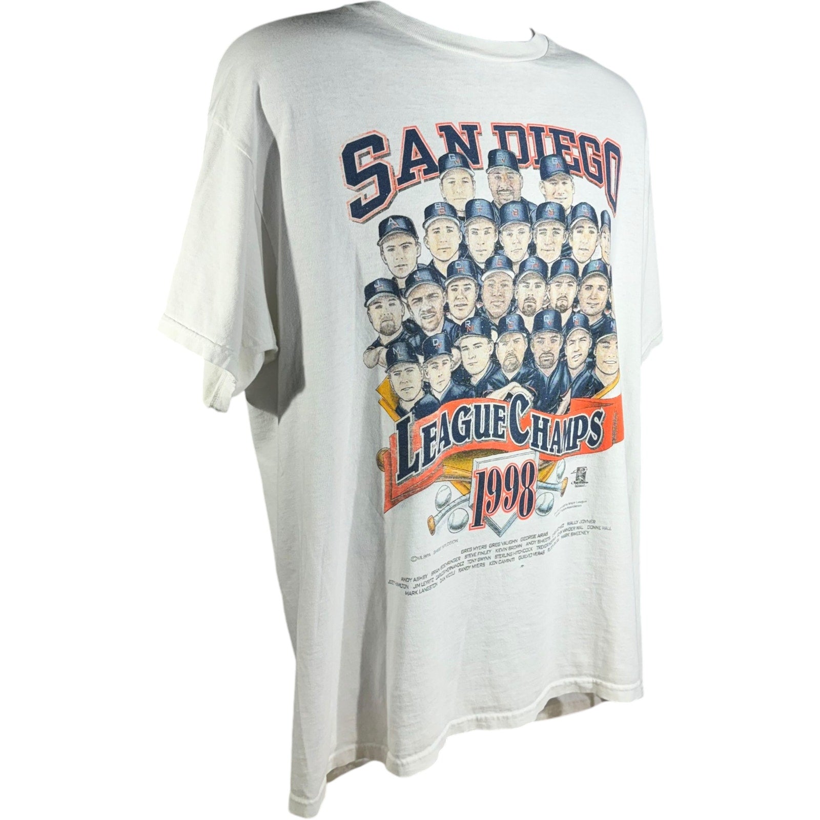 Vintage San Diego Padres League Champions Caricature Tee 1998