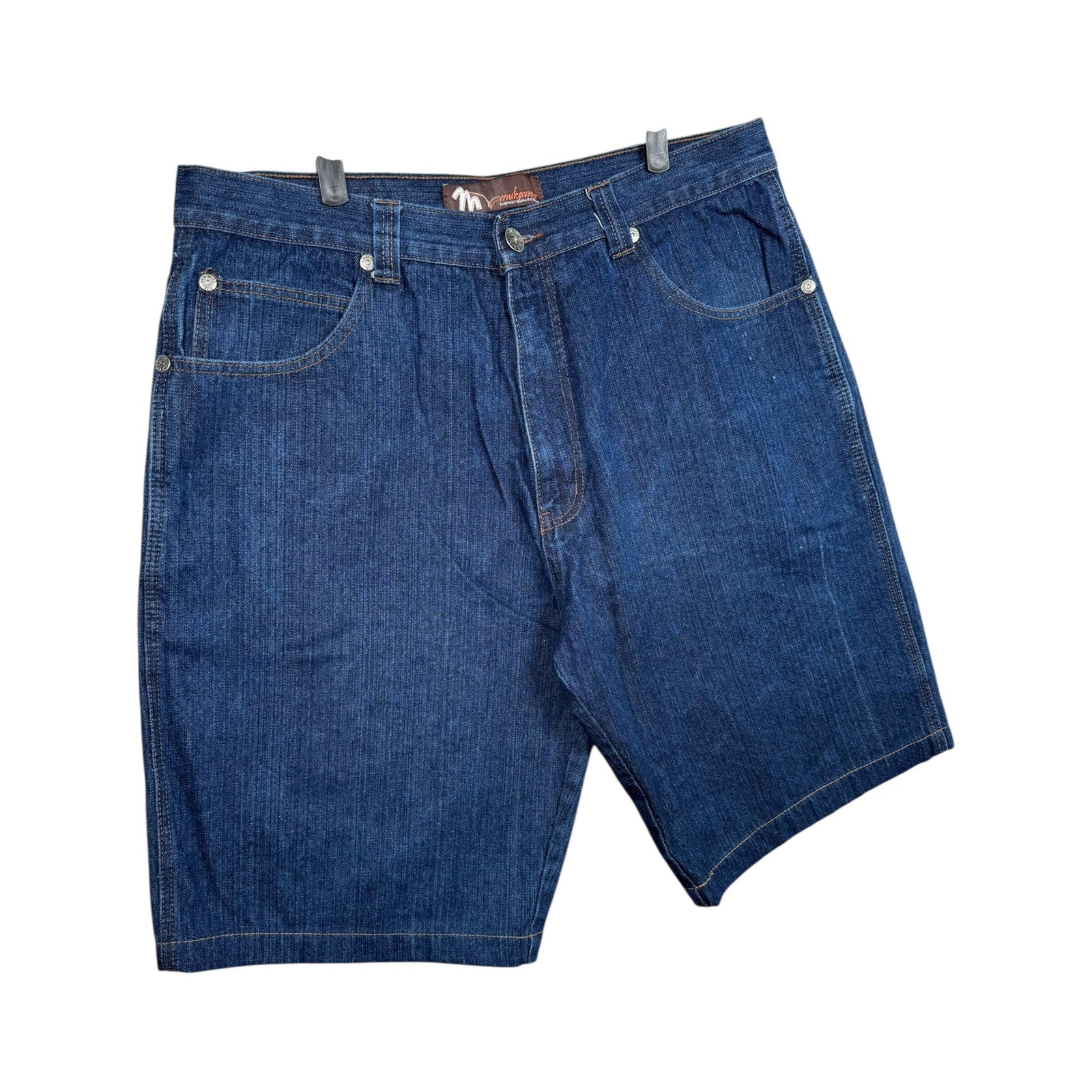 Vintage Straight Med-Wash Bermuda Jean Denim Shorts 38