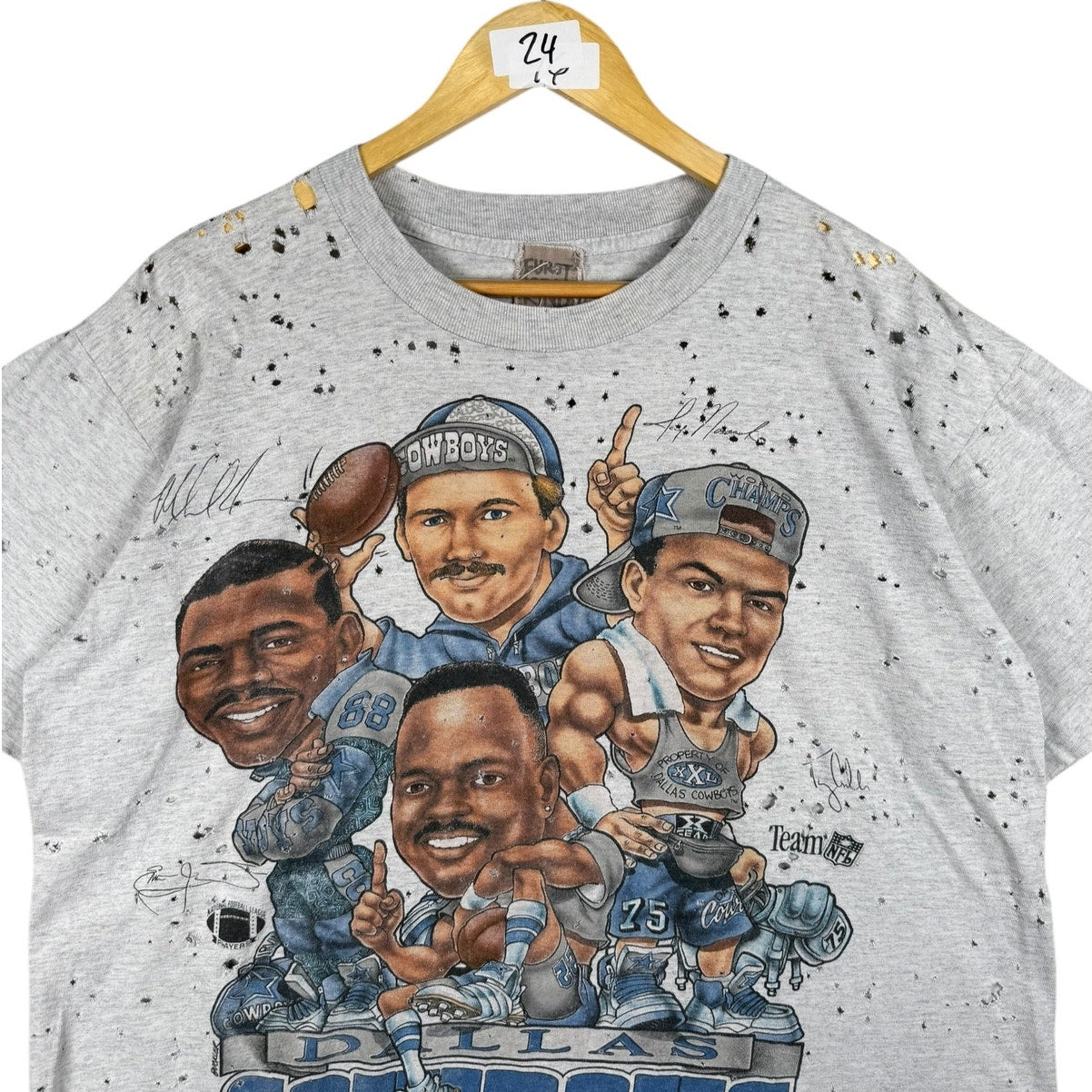 Vintage Dallas Cowboys Caricature NFL Distressed T-Shirt
