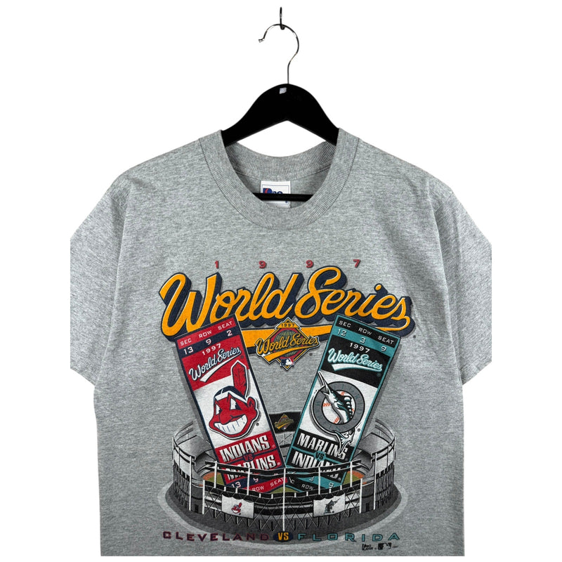 Vintage MLB World Series Cleveland Indians vs Florida Marlins T-Shirt