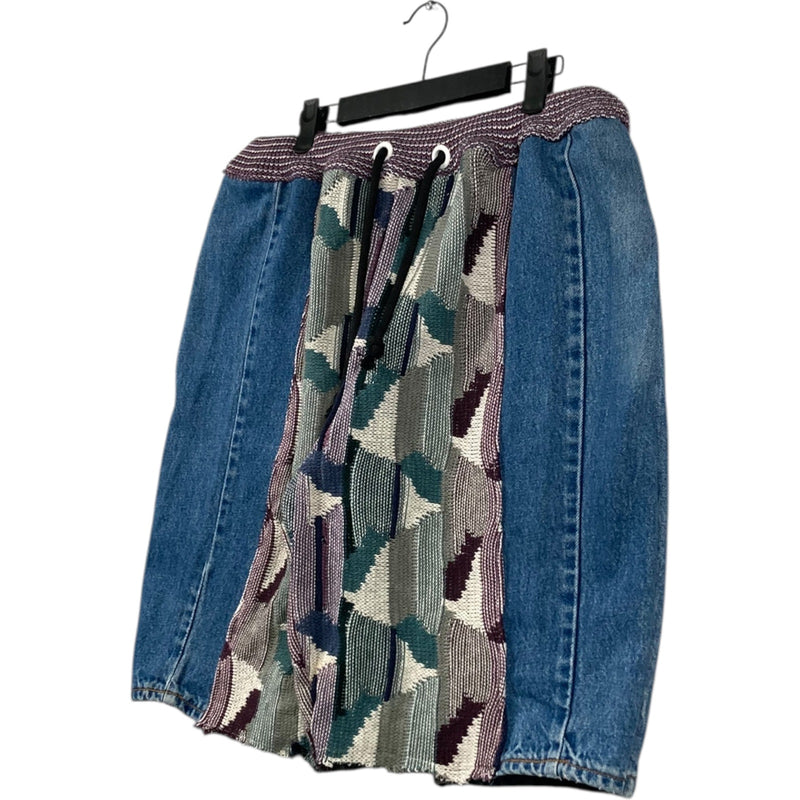 Vintage Denim Cut & Sew Knitted Patchwork Shorts 34