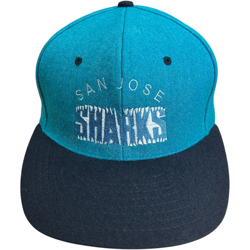 Vintage San Jose Sharks Arch Spellout NHL Snapback Hat