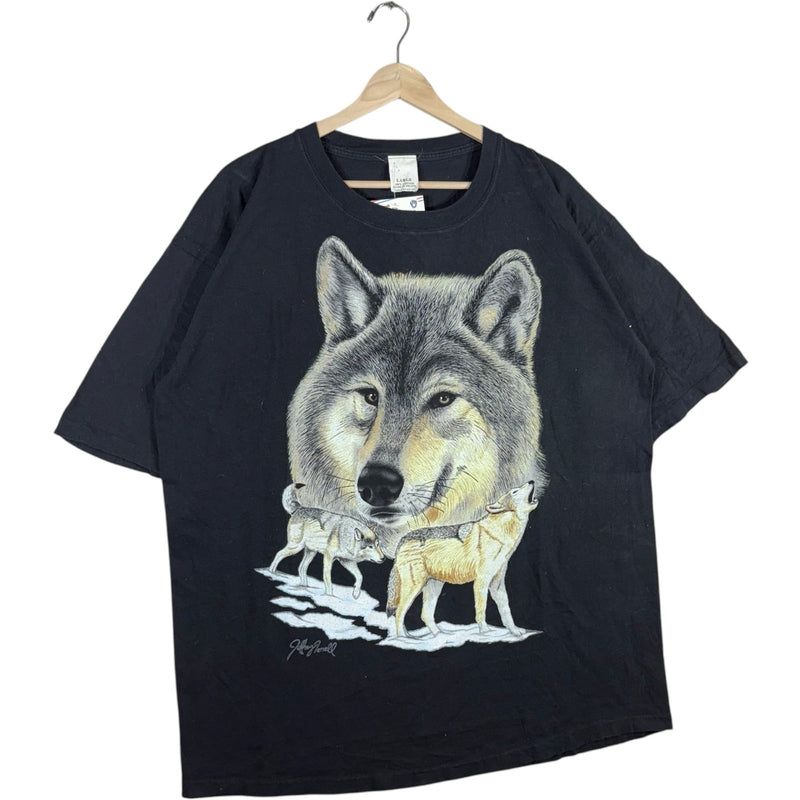 Vintage Grey Wolf Big Face Nature Art Tee