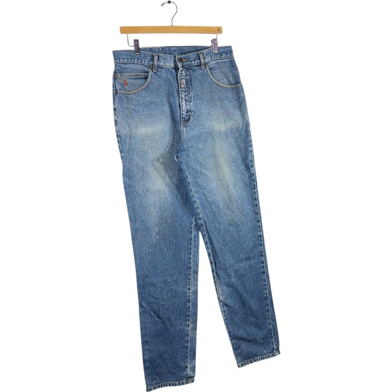 Vintage Rasta Embroidered Straight Leg Denim Jeans 34 x 34