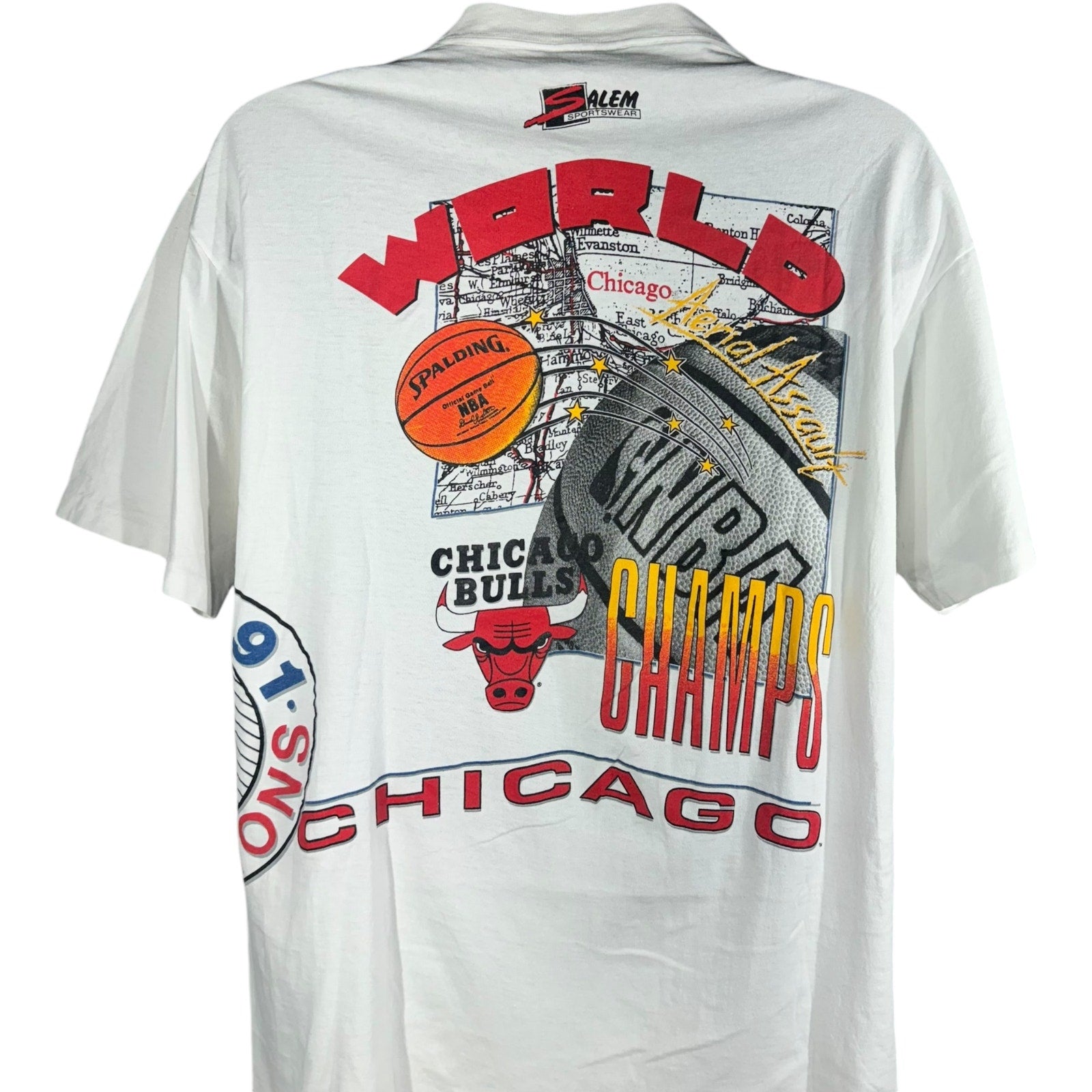 Vintage Chicago Bulls AOP Logo Tee 1991