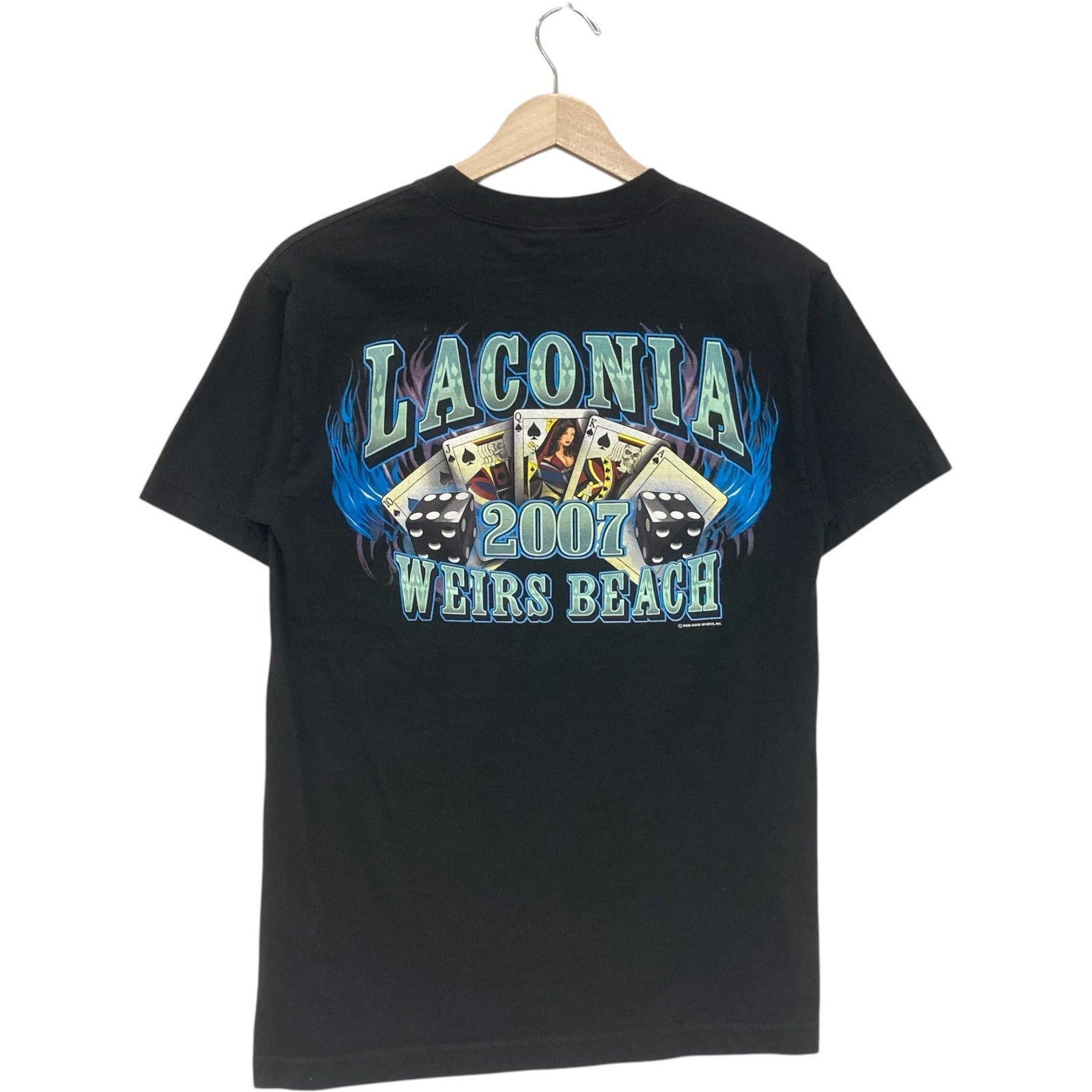 Laconia Weirs Beach Flaming Motorcycle Tee 2007