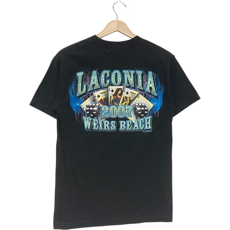 Laconia Weirs Beach Flaming Motorcycle Tee 2007