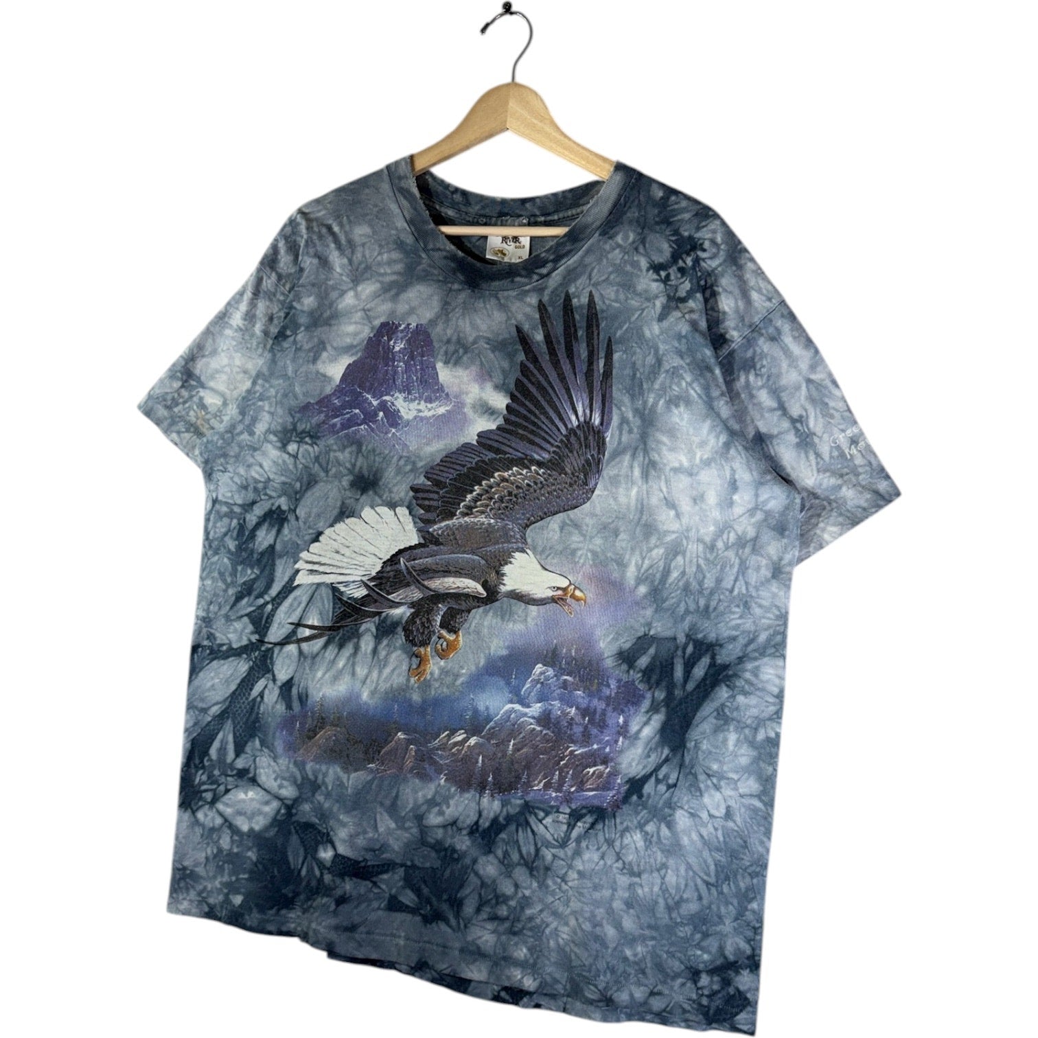 Vintage Mountain Bald Eagle Tie Dye Graphic T-Shirt