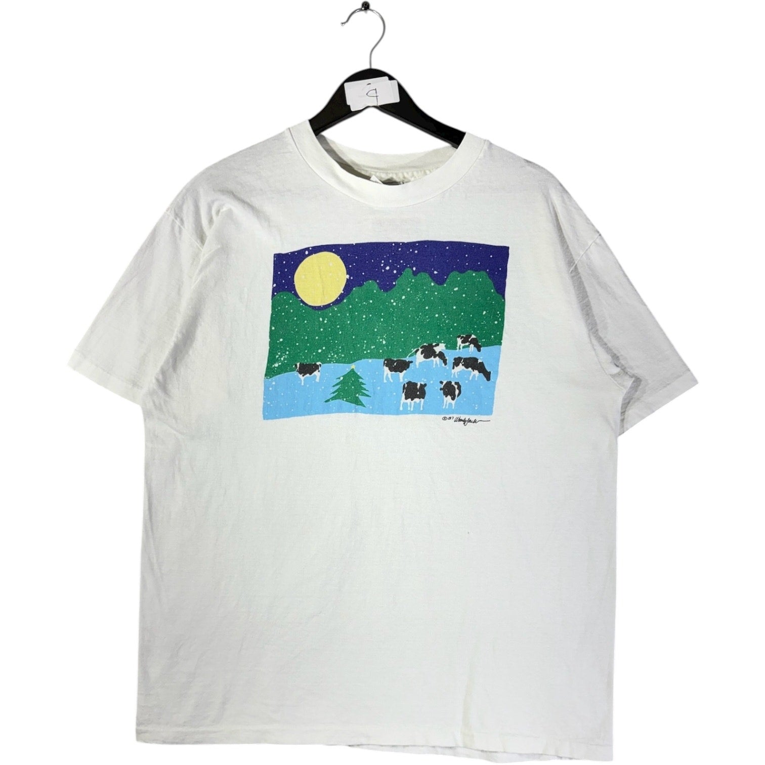 Vintage Moonlight Cow Pasture Graphic T-Shirt