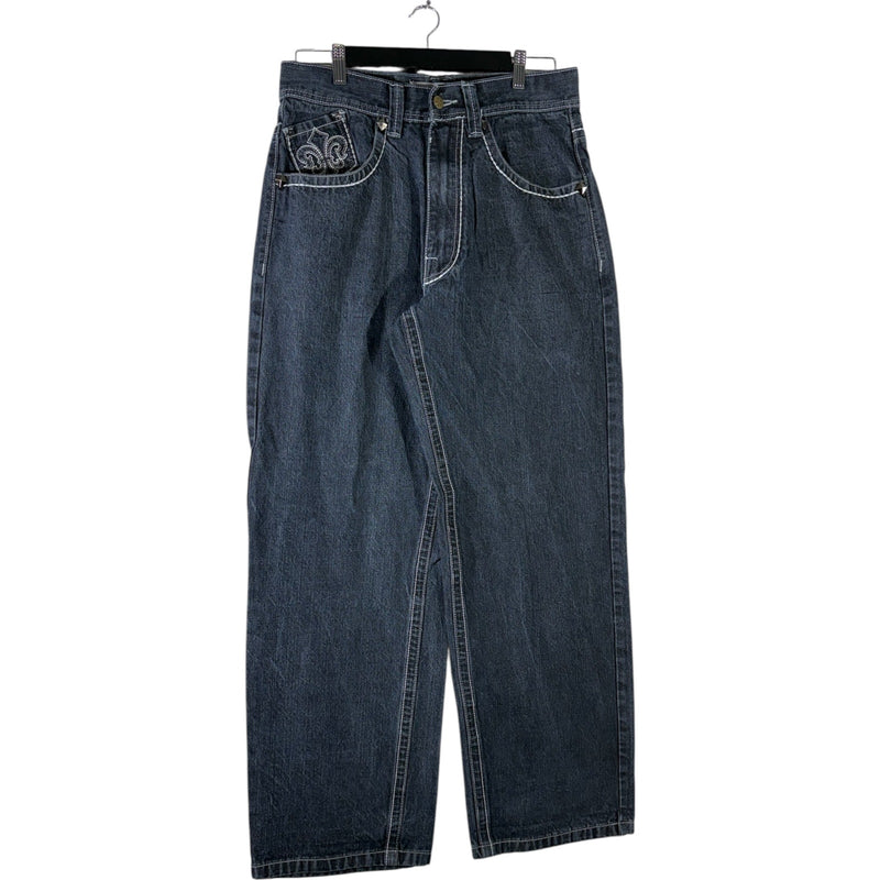 Vintage Basic Code Y2K Wide Leg Denim Jeans 34x32