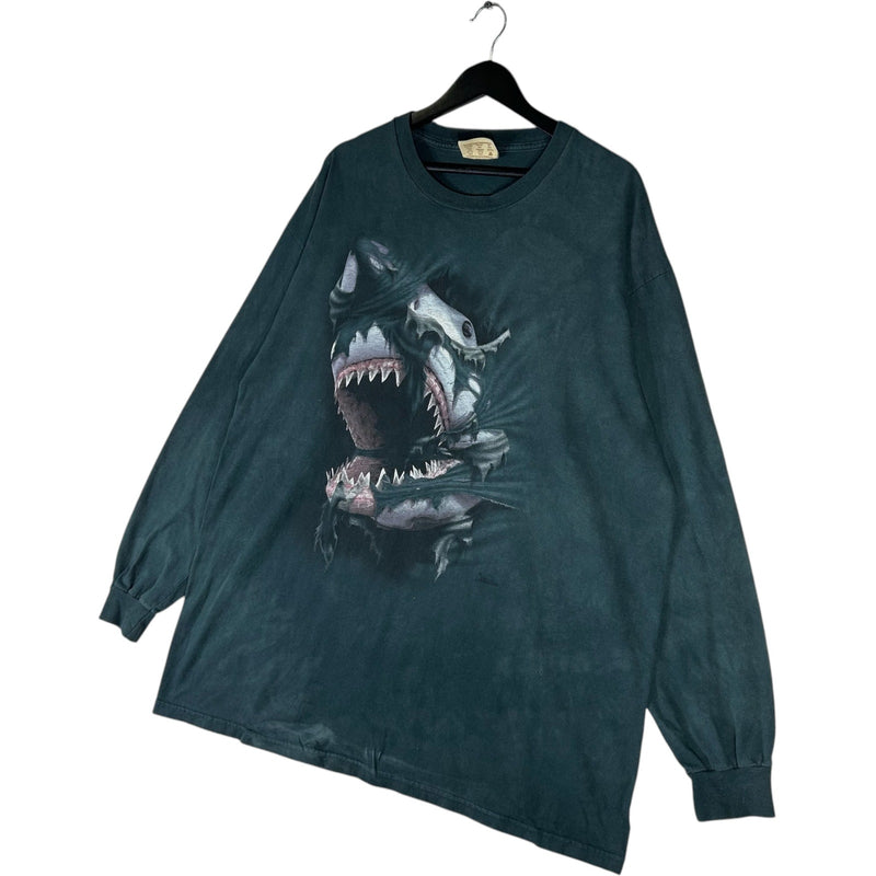 Vintage Breakthrough Shark Nature Art Long Sleeve