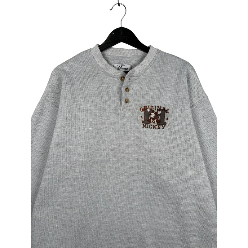 Vintage Disney Original Mickey Mouse Henley Long Sleeve