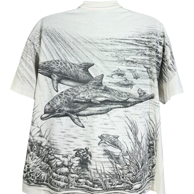 Vintage Bottlenose Dolphin Ocean Life AOP Tee