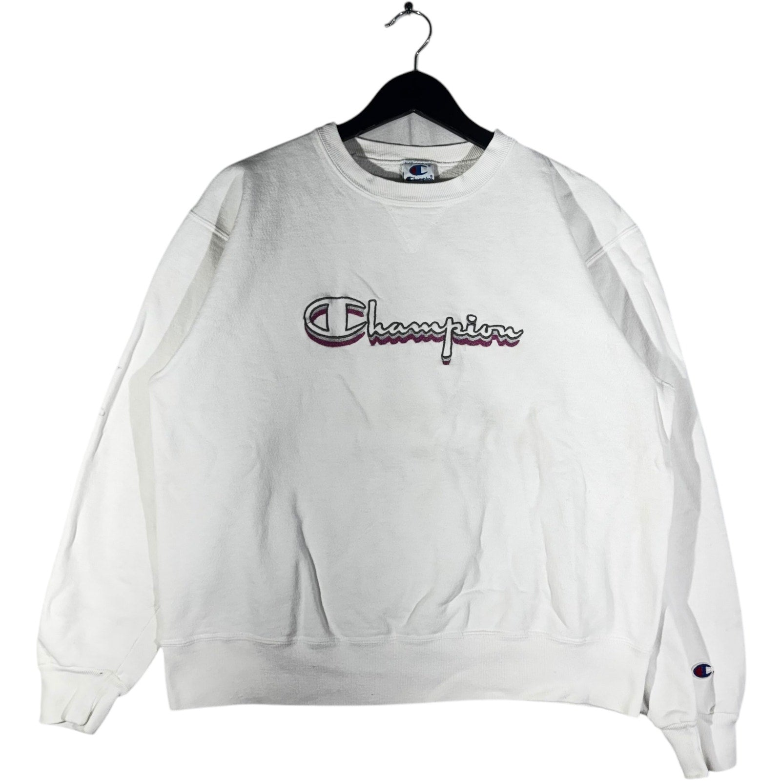 Vintage Champion Spellout Chest Logo Crewneck