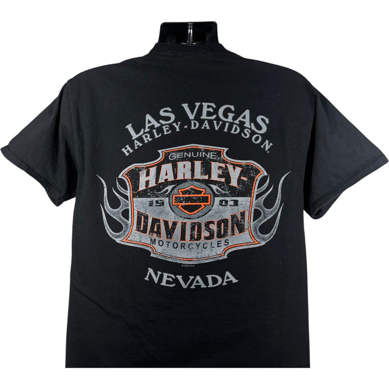 Vintage Harley Davidson Las Vegas Skull Double Sided Tee