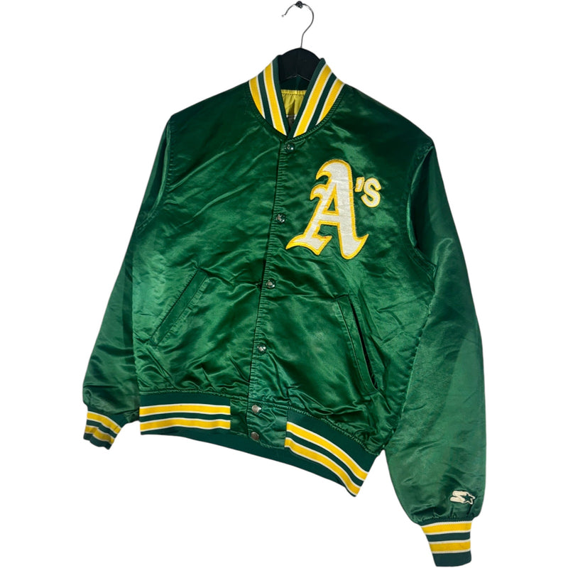 Vintage Starter Oakland A's Satin Bomber Jacket