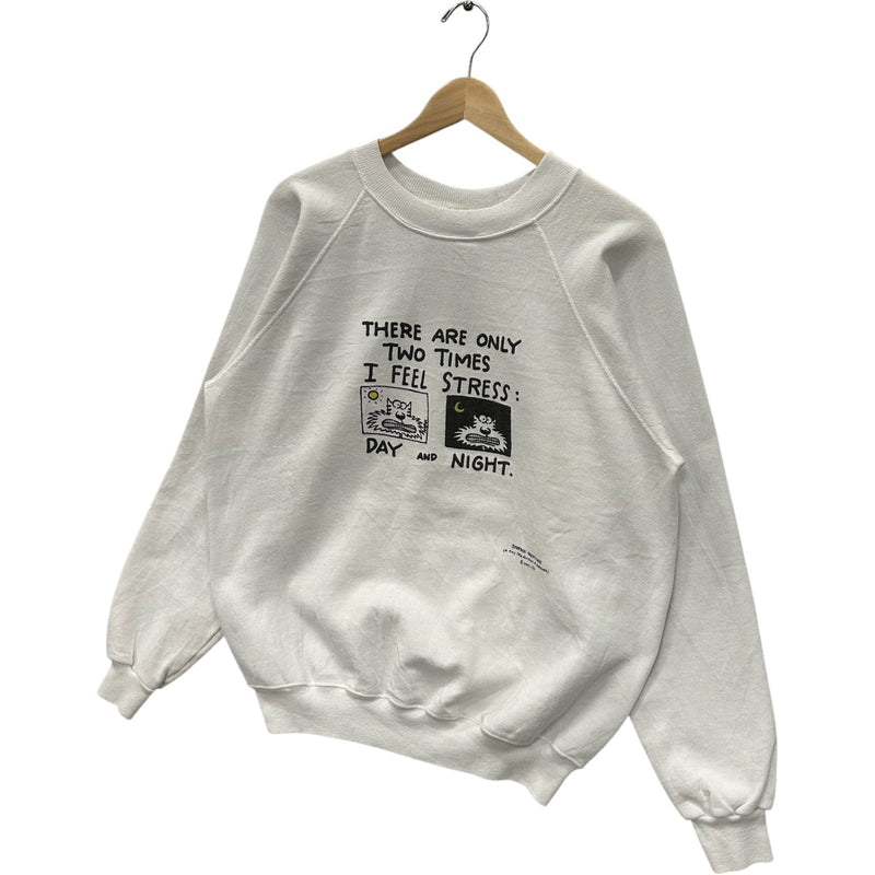 Vintage "Two Times I Stress" Novelty Humor Crewneck 80s