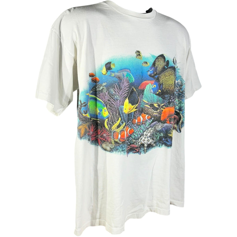 Vintage Coral Reef Wrap Around Underwater Nature Tee 90s