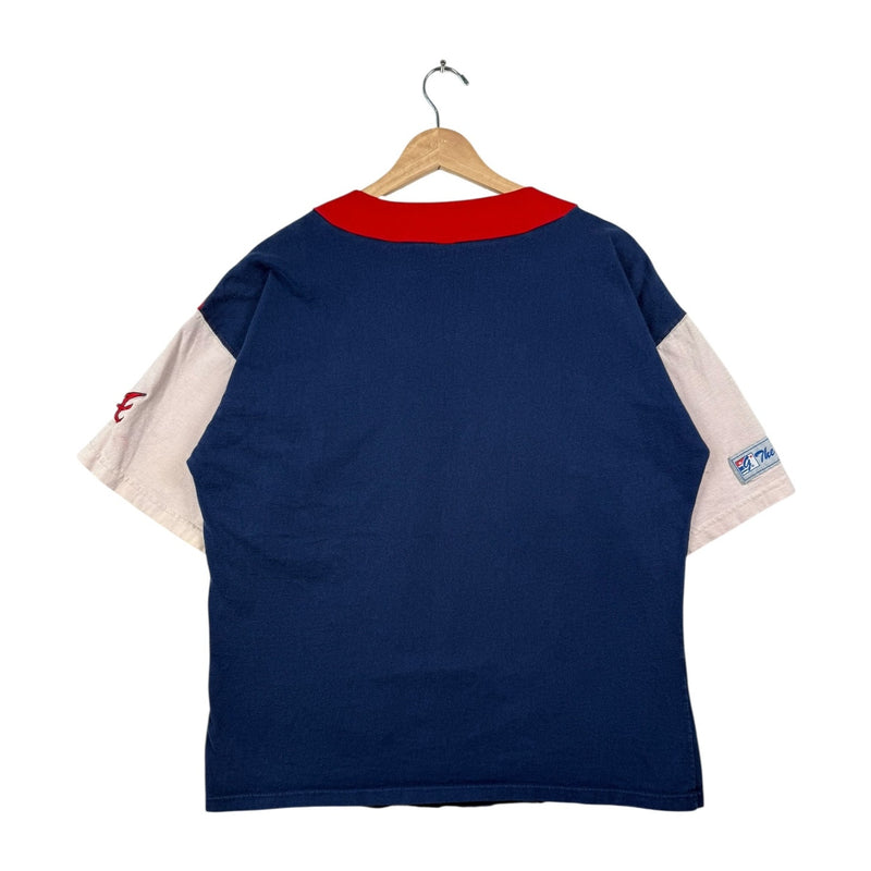 Vintage Atlanta Braves Colorblock MLB Henley T-Shirt