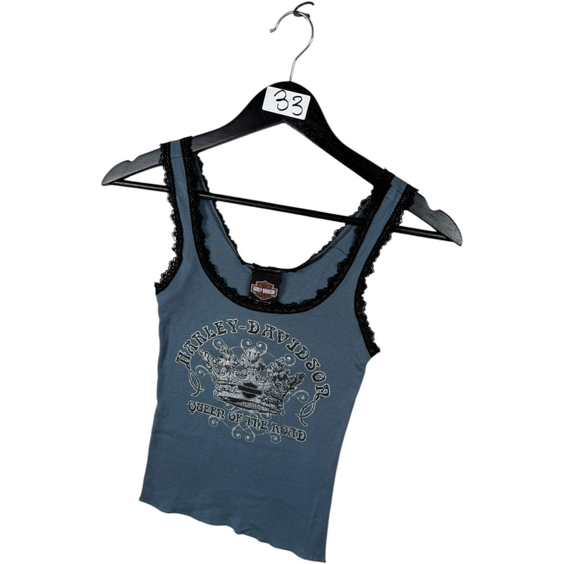 Vintage Harley Davidson Queen of the Road Lace Trim Women's Tank Top