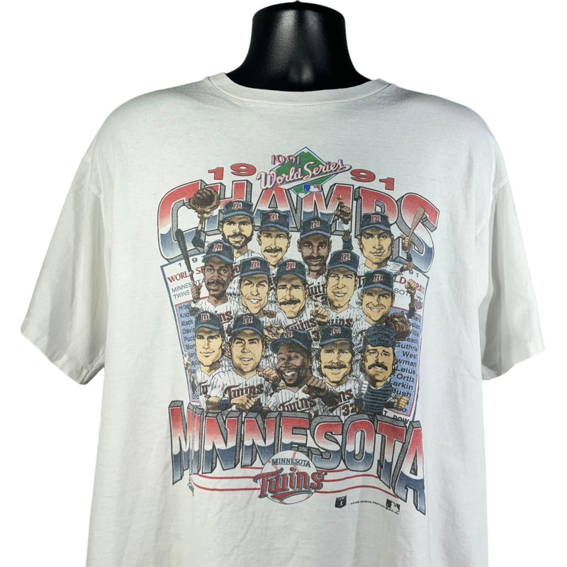 Vintage Minnesota Twins World Series Champions Caricature Tee 1991