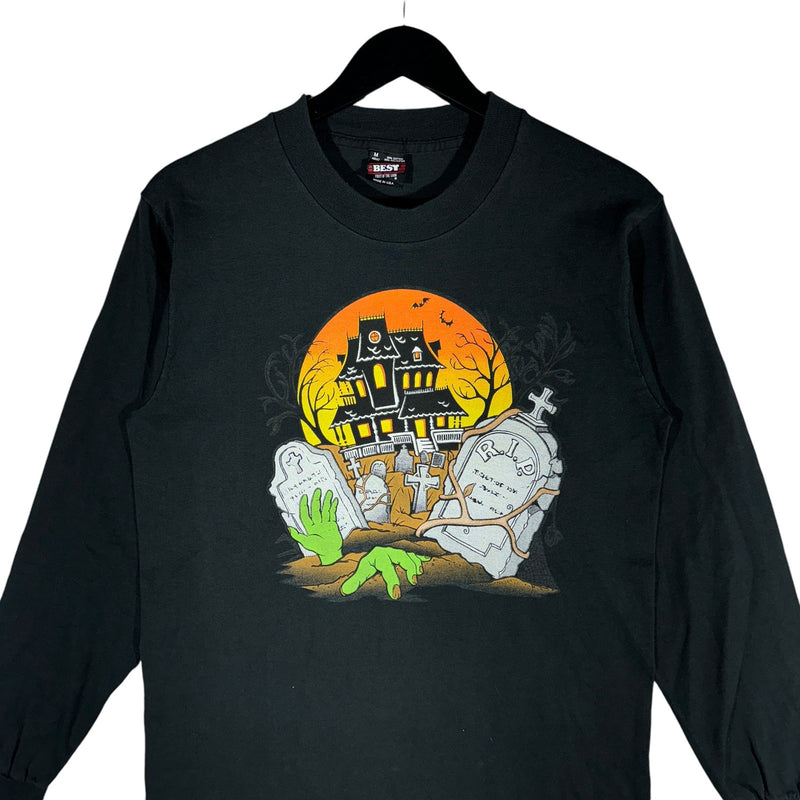 Vintage Halloween Haunted House Long Sleeve