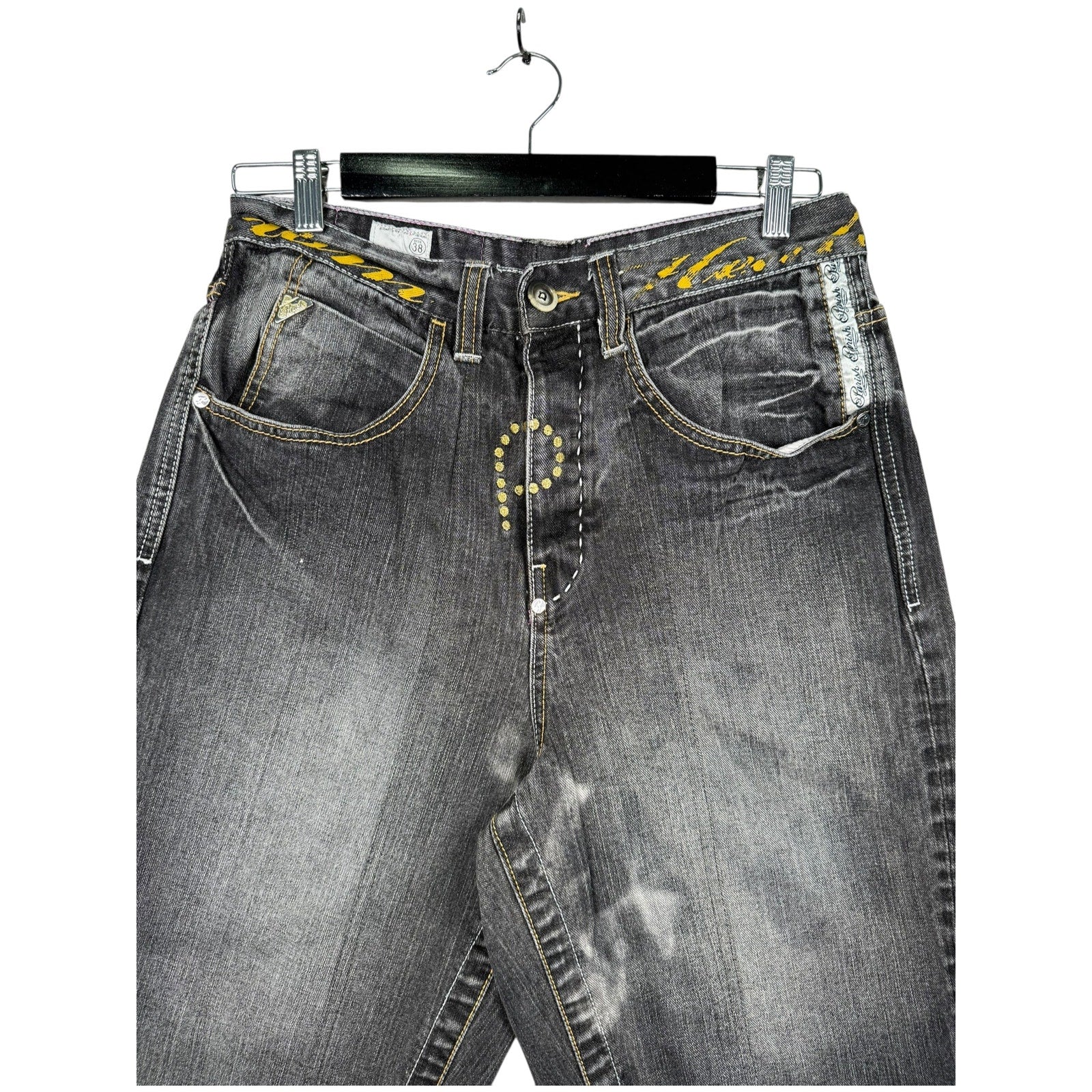 Vintage Parish Embroidered Straight Bermuda Jean Shorts 38