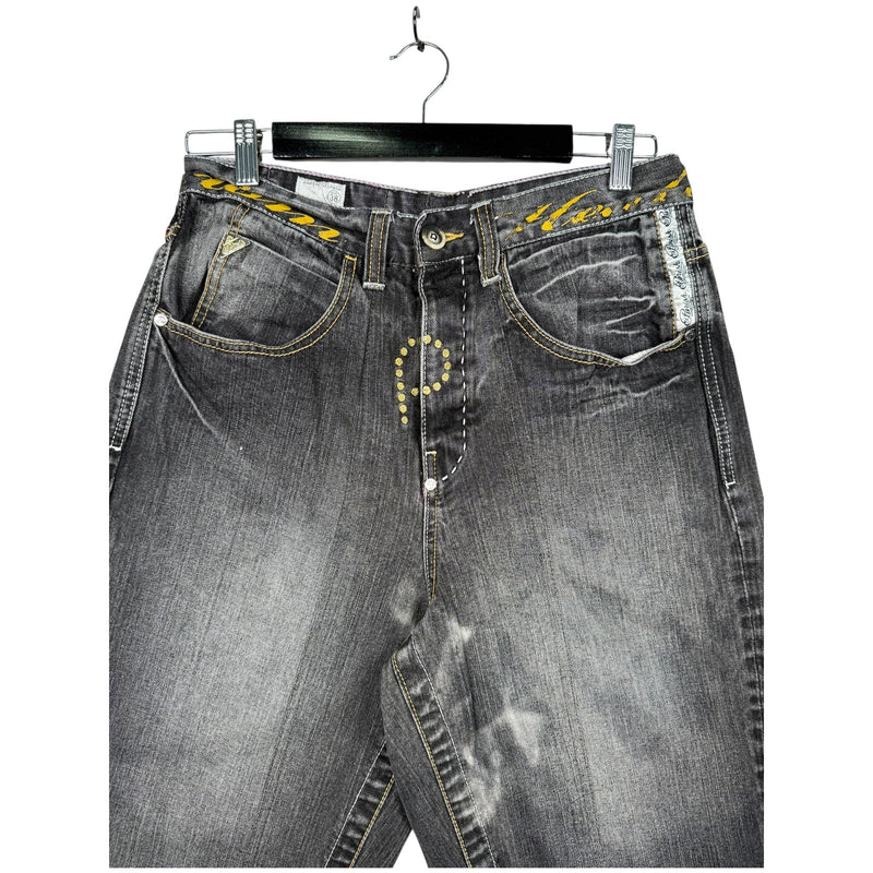 Vintage Parish Embroidered Straight Bermuda Jean Shorts 38