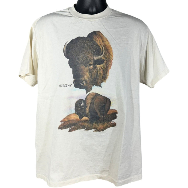 Vintage Yellowstone Wyoming Illustrated Bison Graphic Tee