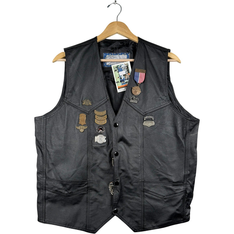 Vintage Harley Davidson Pins & Patches Biker Vest