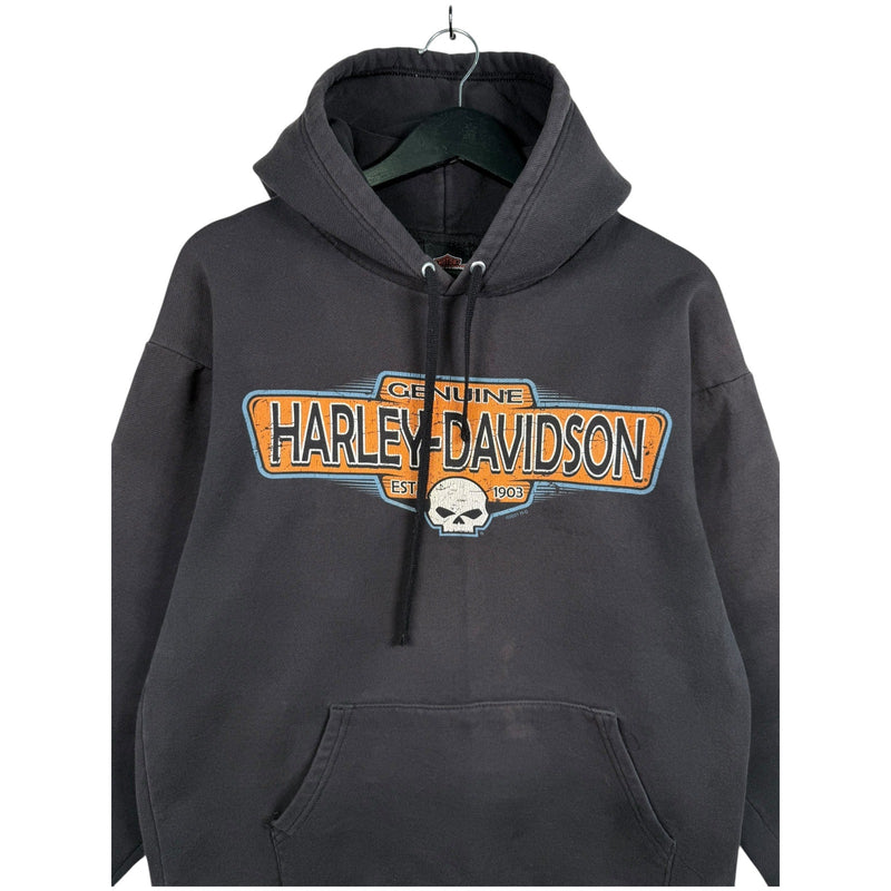 Vintage Harley Davidson Black Gold Pullover Hoodie