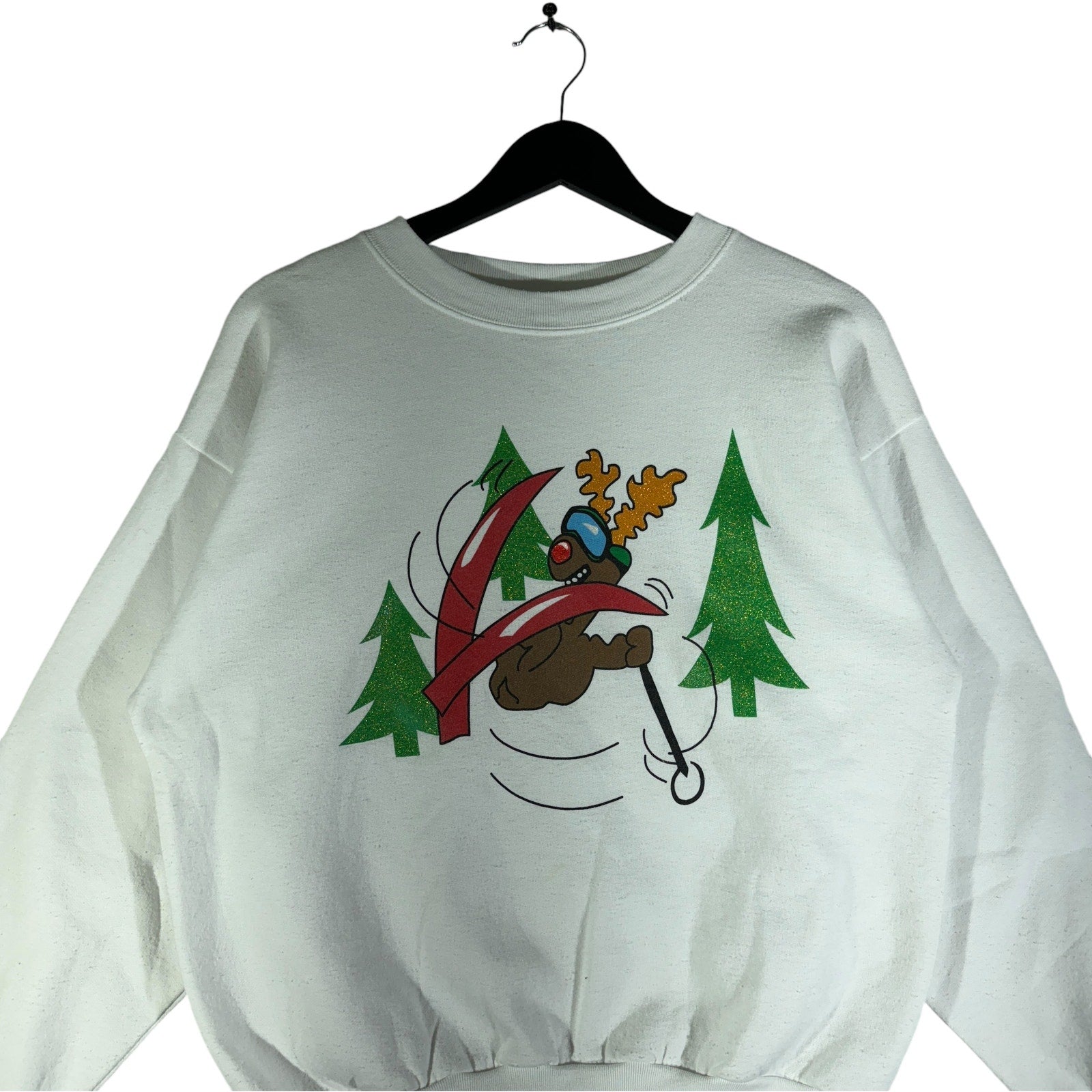 Vintage Skiing Reindeer Crewneck