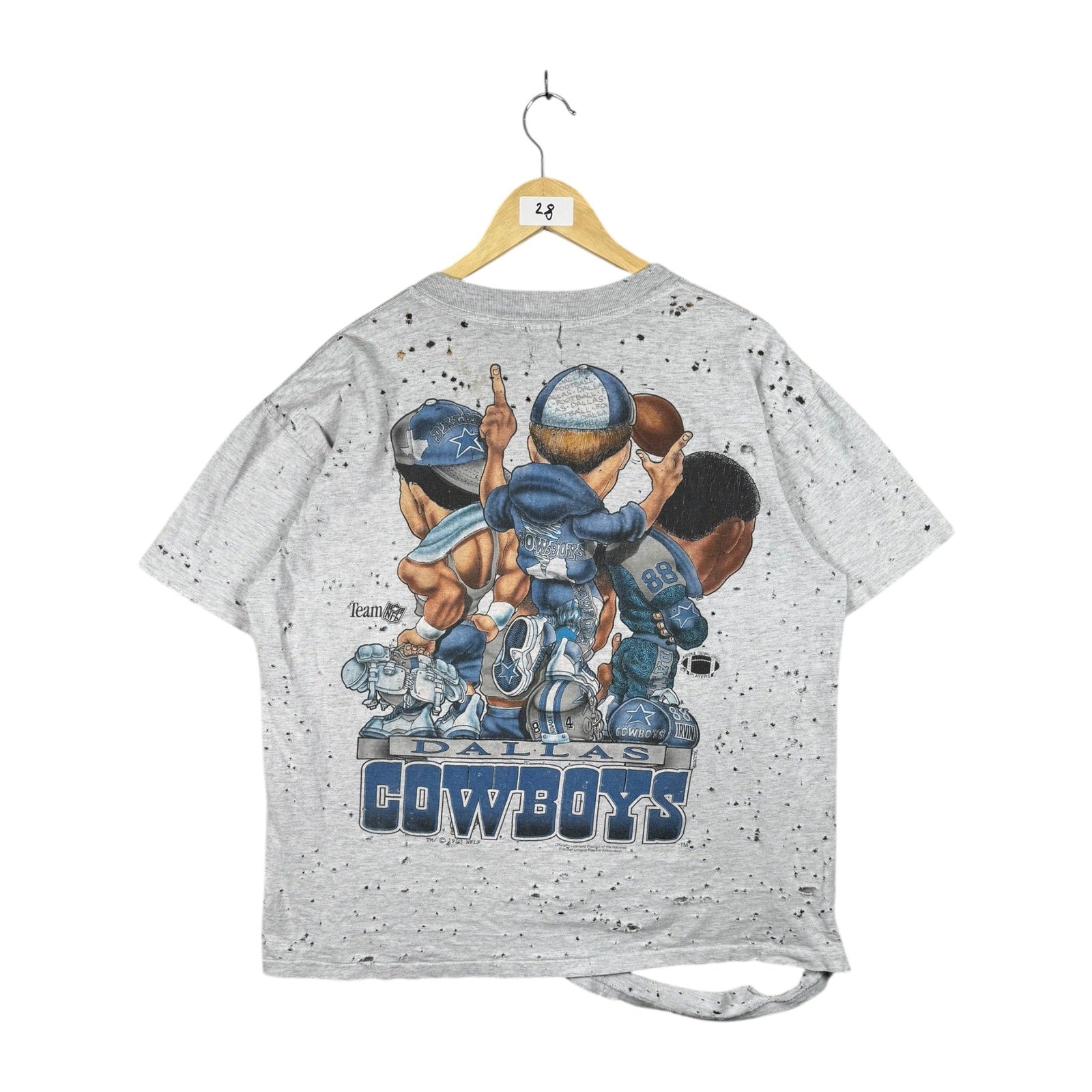 Vintage Dallas Cowboys Caricature NFL Distressed T-Shirt