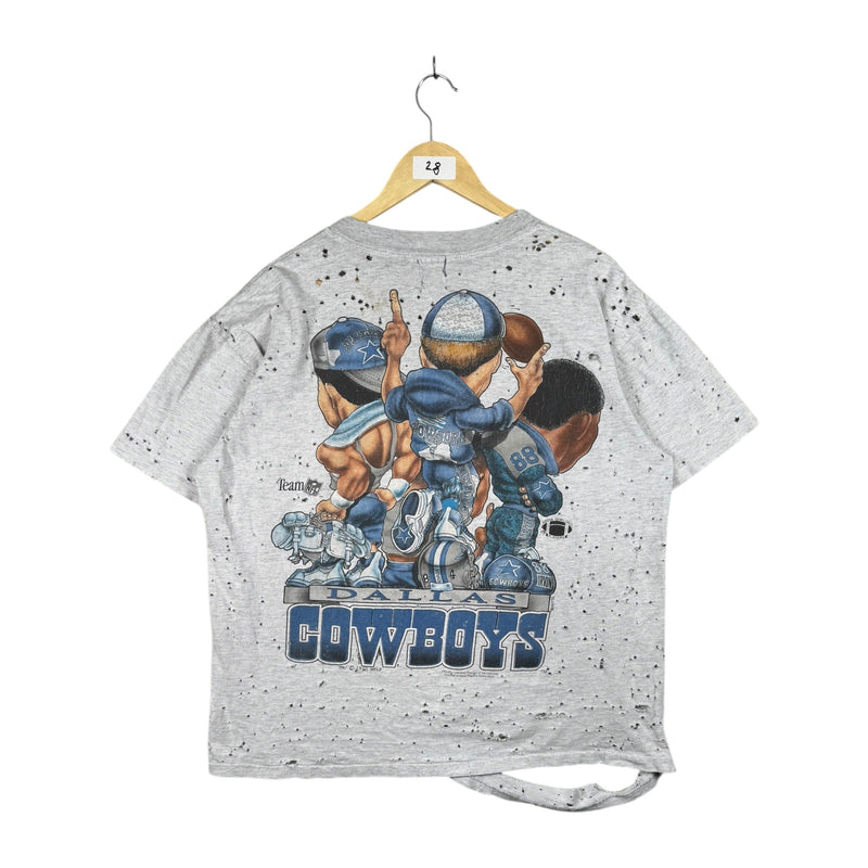 Vintage Dallas Cowboys Caricature NFL Distressed T-Shirt