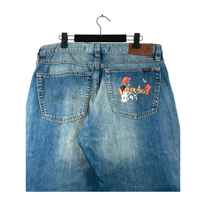 Vintage Mustang Graphic Denim Shorts 36