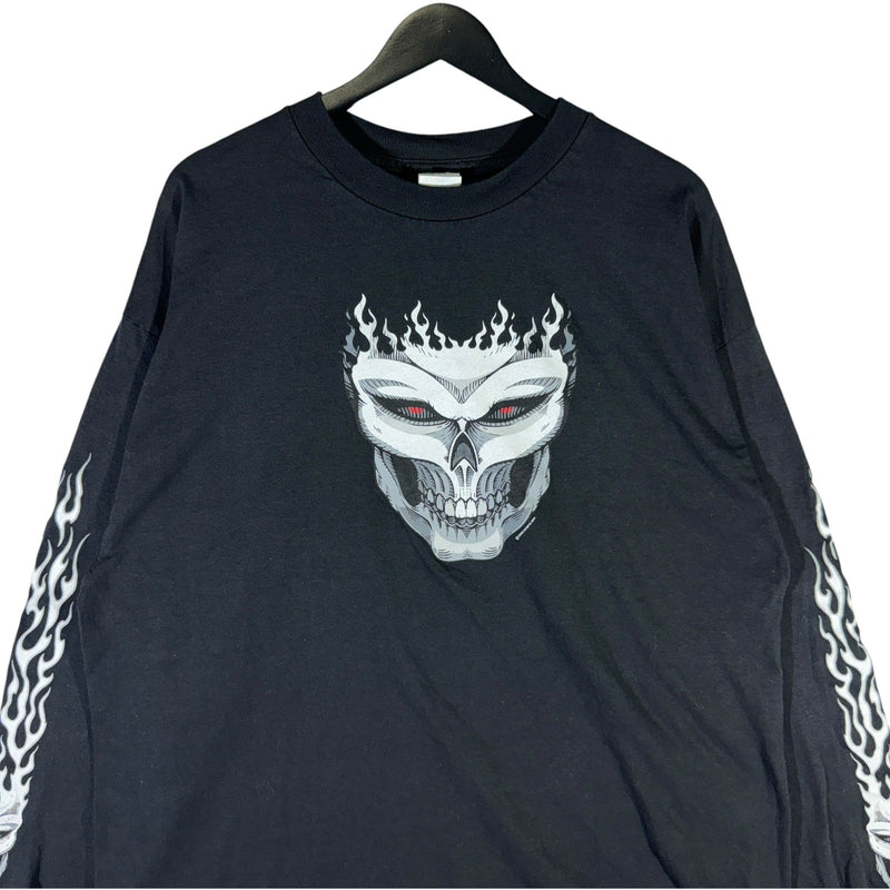 Vintage Flaming Skull Long Sleeve