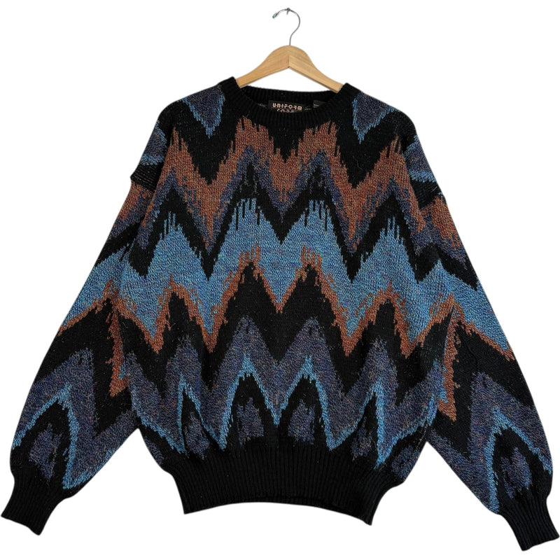 Vintage Uniform Code 3D Patterned Pullover Sweater