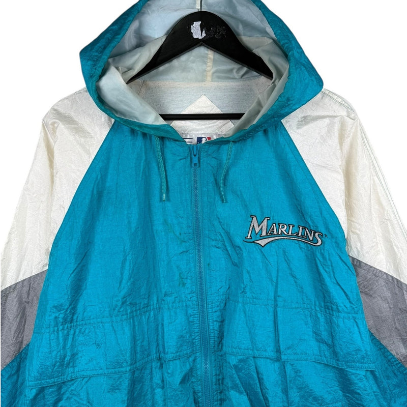 Vintage Florida Marlins Hooded Colorblock MLB Windbreaker