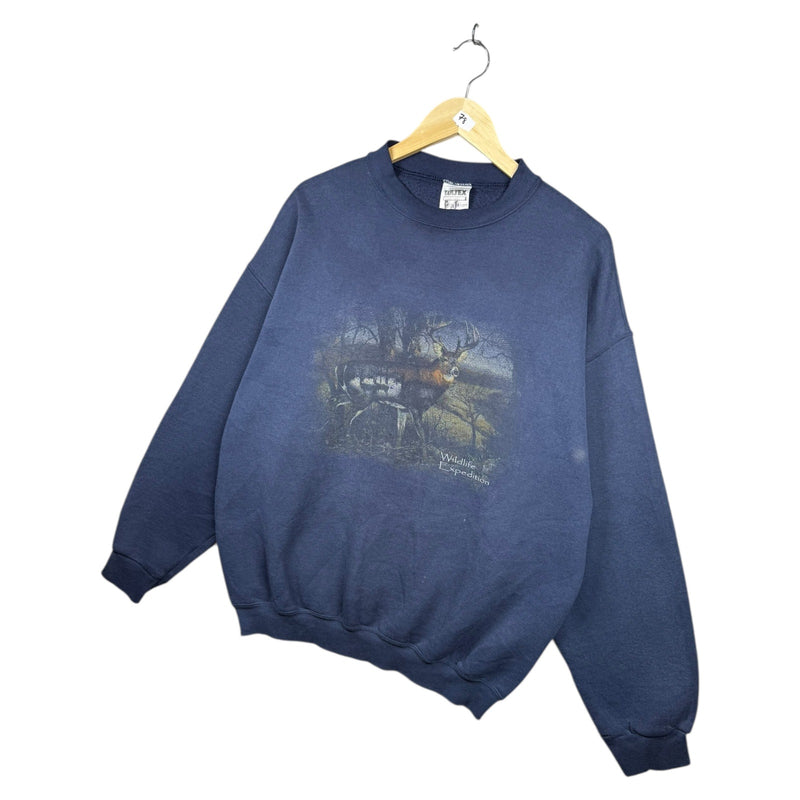 Vintage Wildlife Expedition Deer Graphic Crewneck